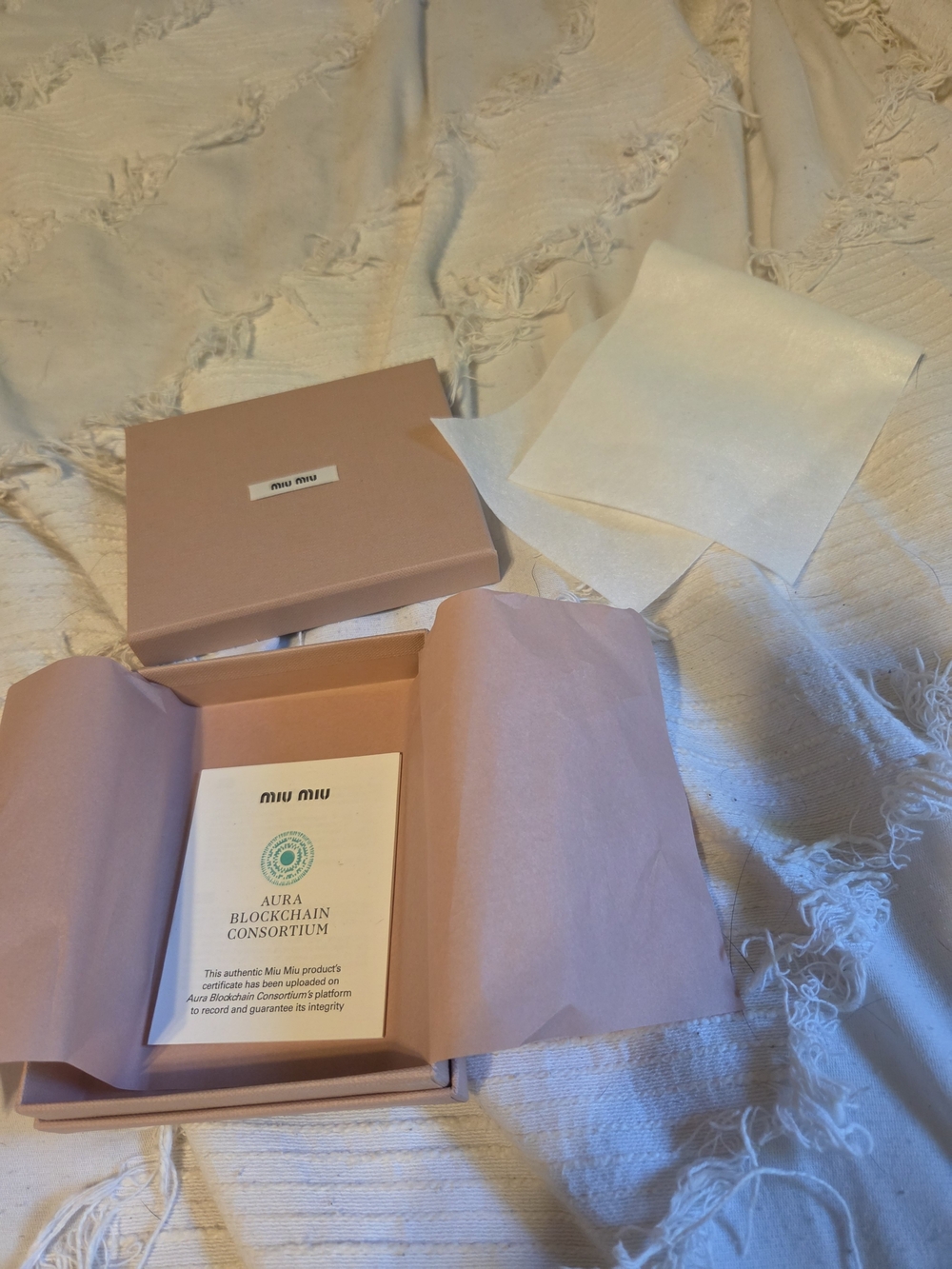 Miu Miu Dusty Pink Gift Box with Tissue Wrap